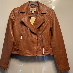 Michael Kors Tan Leather Jacket